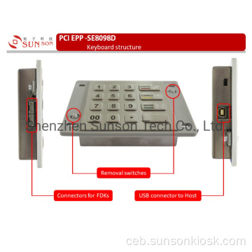 Ang 3DES PCI5.x Giuyonan ang Diebold Metal Encrypted Pin Pad